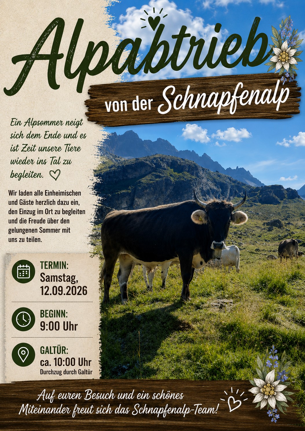 Alpabtrieb 12.09.26 Ankuendigung
